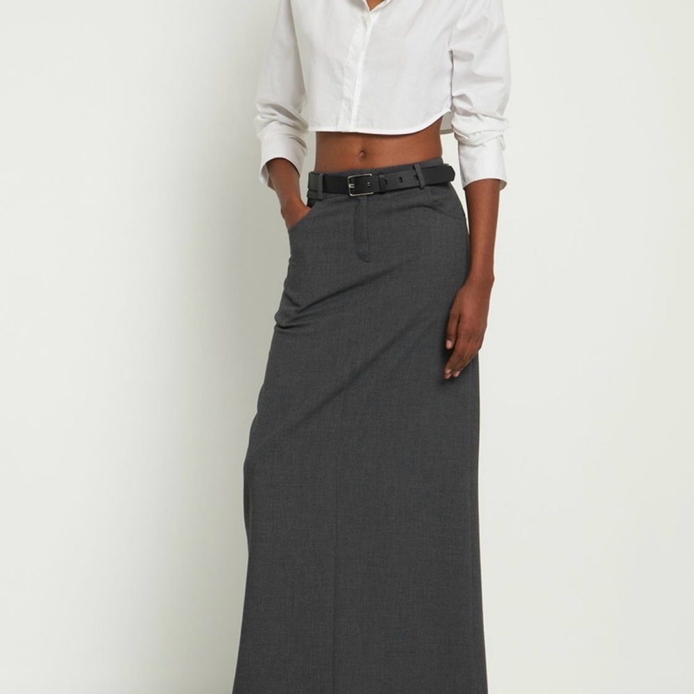 The Frankie Shop Malvo Maxi Skirt Women’s Sz XS Grey Minimalist Designer Luxury